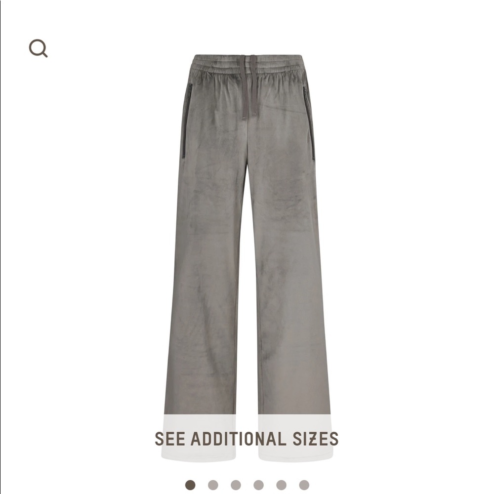 NWT SKIMS VELOUR TRACK PANT in Gunmetal XXS/XS
